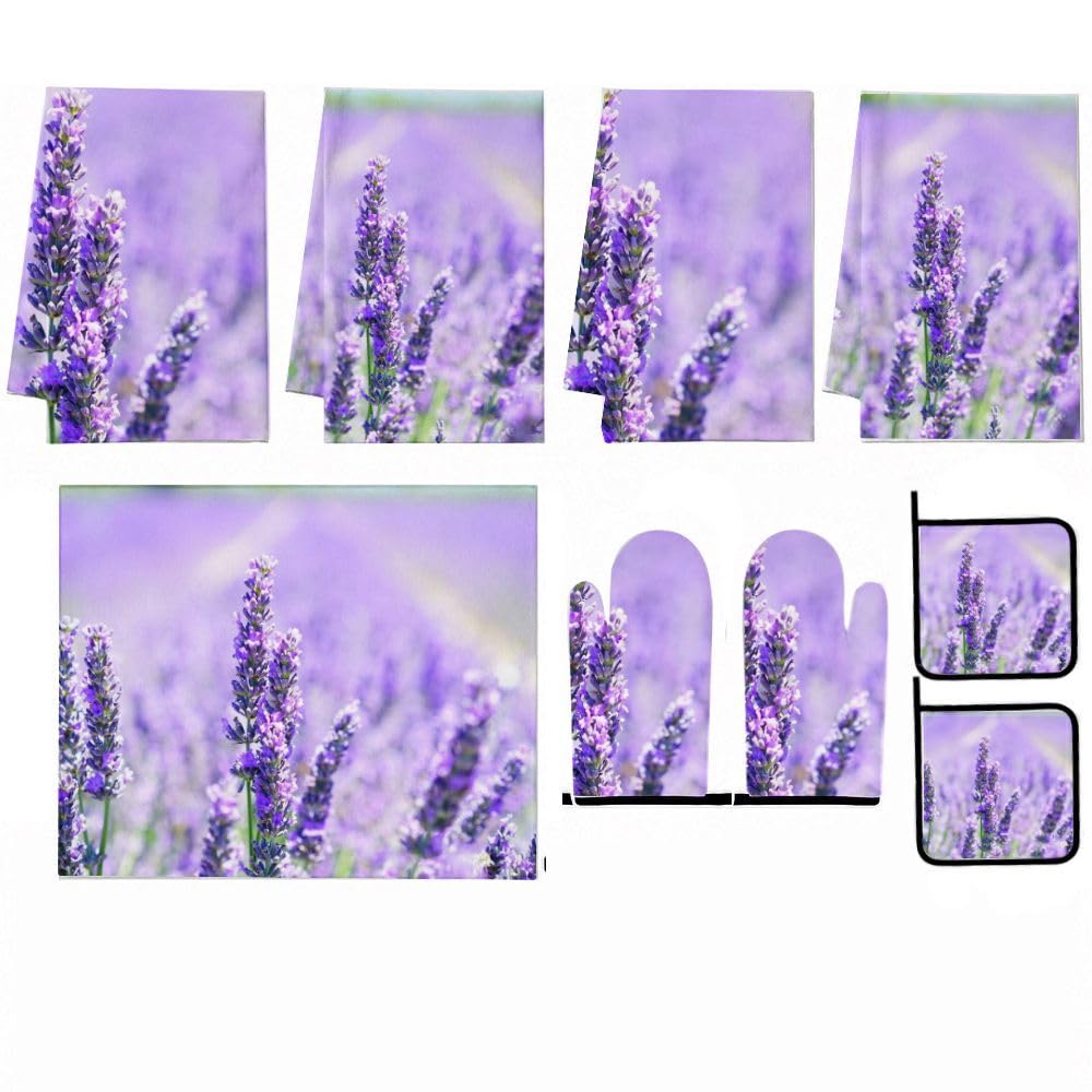 9PCS Bella Lavanda Field2 Cucina Decor e Accessori Set