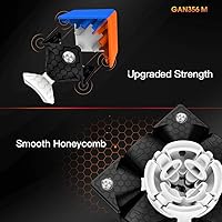 Vista 4 de GAN 356 M, Cubo magnético de velocidad 3x3 adhesivo 356M Cubo mágico con GES extra, versión esmerilada