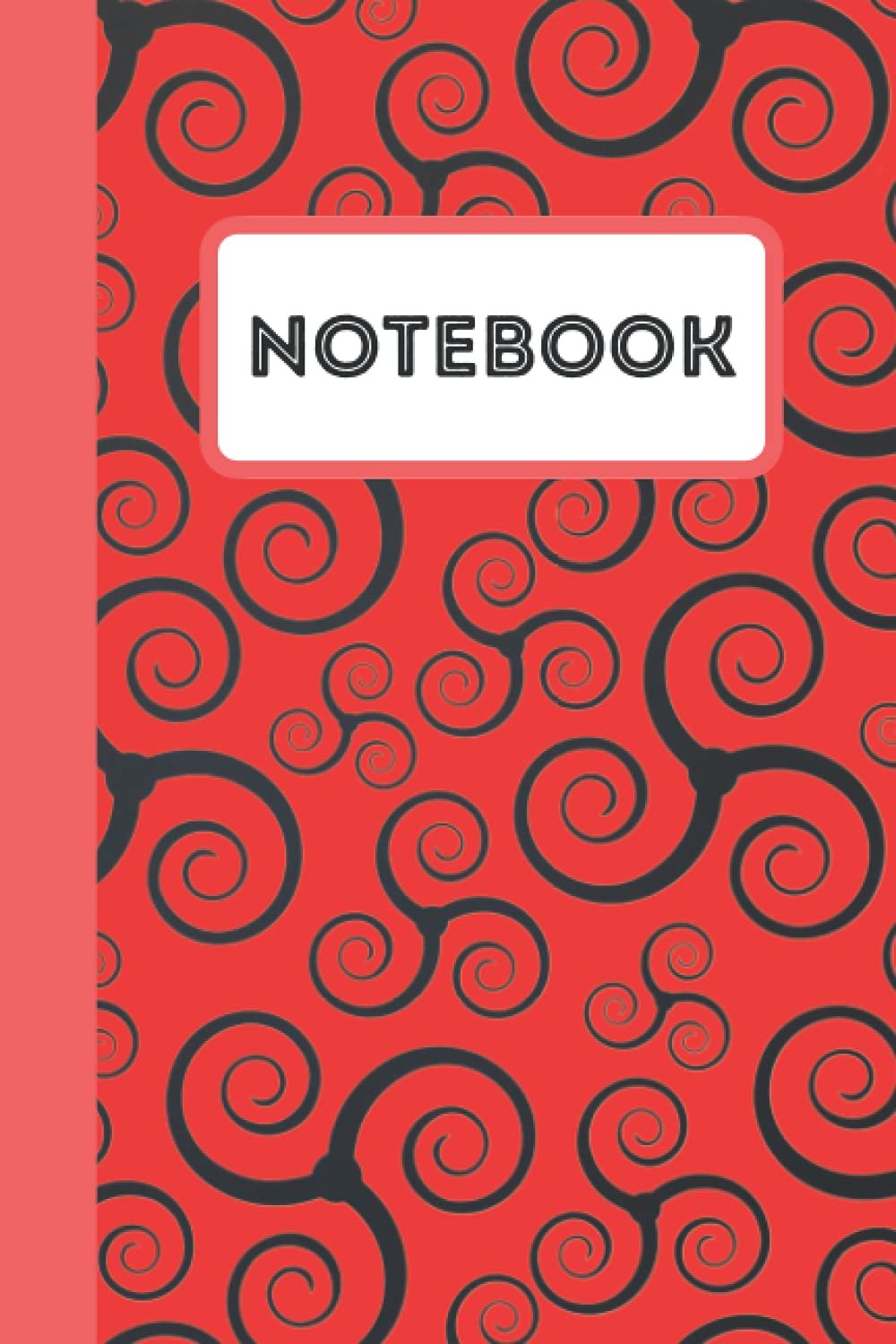 Notebook: Beautiful Red With Black Pattern Notebook Blank Lined Notebook/Journal