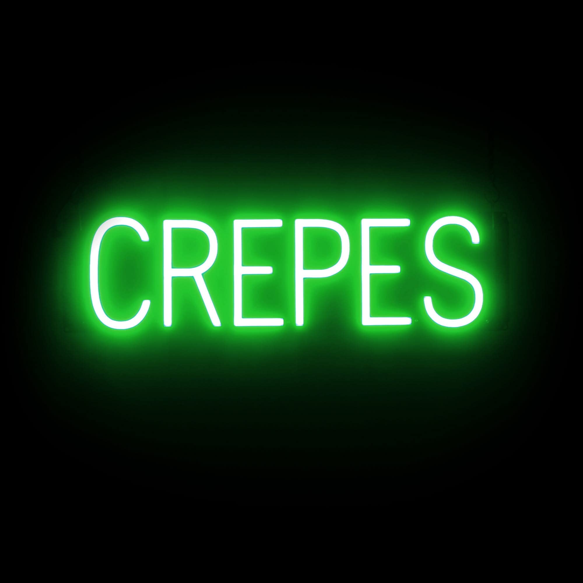 SpellBrite LED Neon CREPES Sign for Business - Green, 23" x 6"
