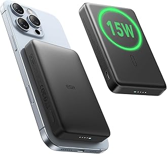 ESR for MagSafe Power Bank, Ultra-Compact 10,000mAh MagSafe Portable Charger,15W Ultra-Fast Battery Pack, 27W USB-C MagSlim Charger with Cable for iPhone 17/16/15/14/13/12, Black