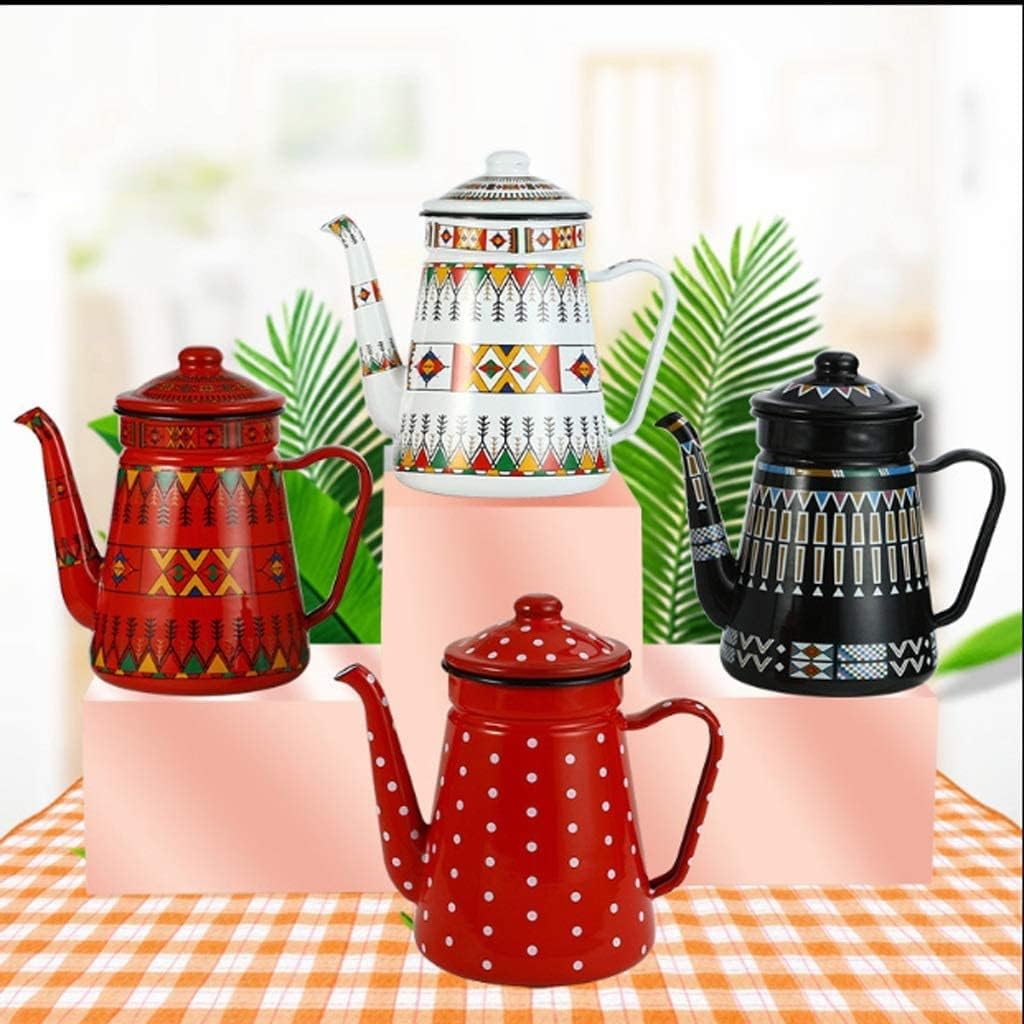 LIOONS Food Grade Tea Kettle Fashion Teapot Appearance Enamel Kettle Gas Stove Teapot Large Capacity Teakettle 1.5l/.50.70z Household Tea Kettles Tea Pot