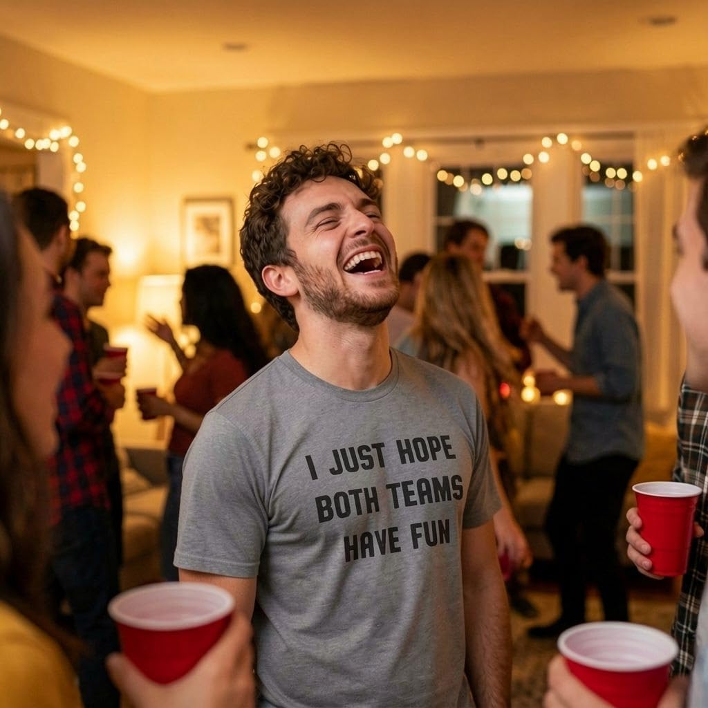 Mens I Just Hope Both Teams Have Fun T Shirt Funny Football Baseball Tee