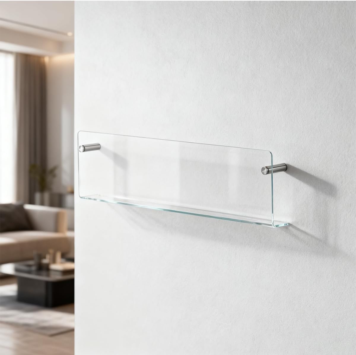 3 Pcs Acrylic Magazine Holders Wall Mounted, 21 Inch Hanging Bookshelf Magazines Rack Floating Brochure Holder Vinyl Records Display for Living room Bedroom Reception Room Office