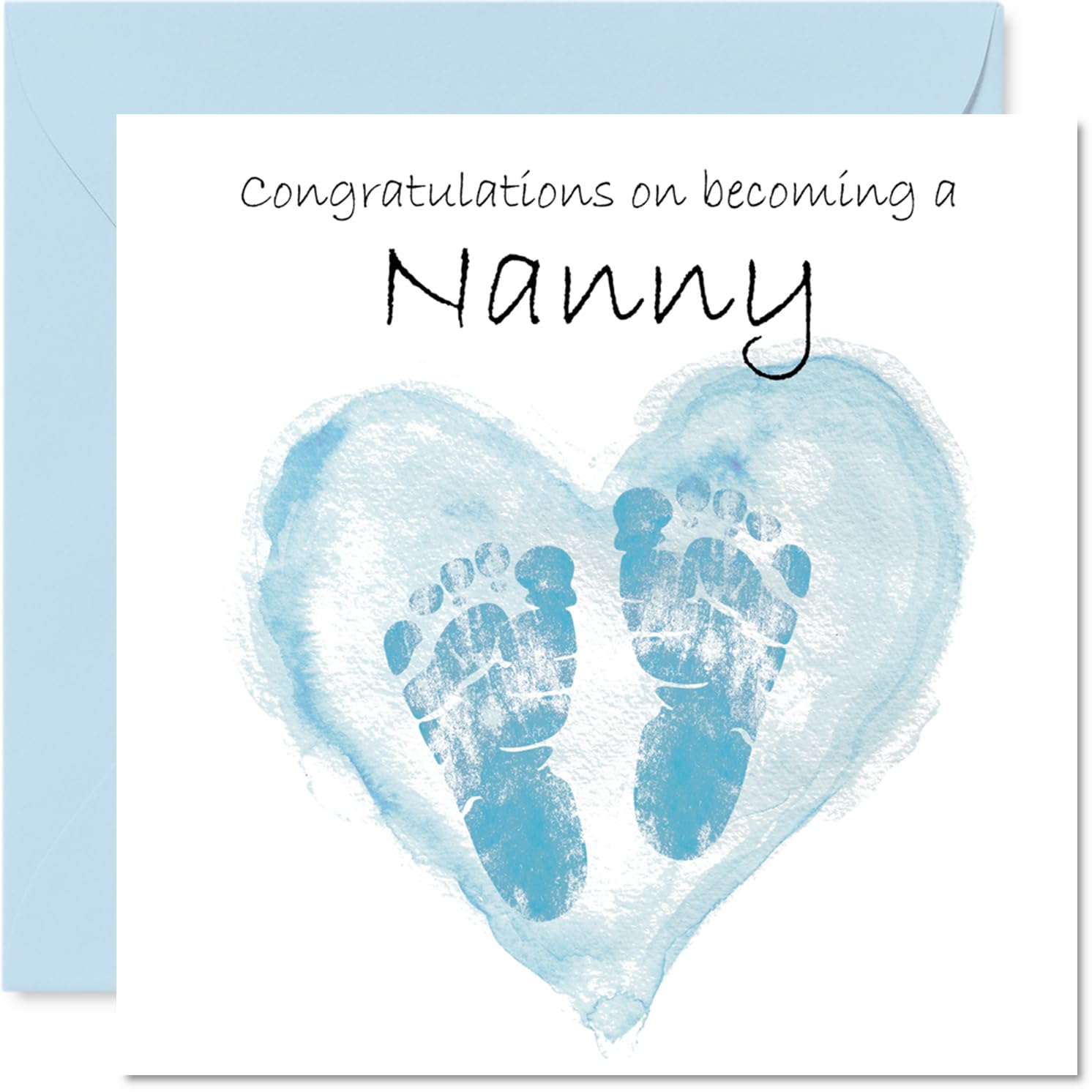 New Baby Boy Card for Nanny - Congrats Becoming - Well Done Congratulations Card for New Nanny, 145mm Welcome To The World Greeting Cards