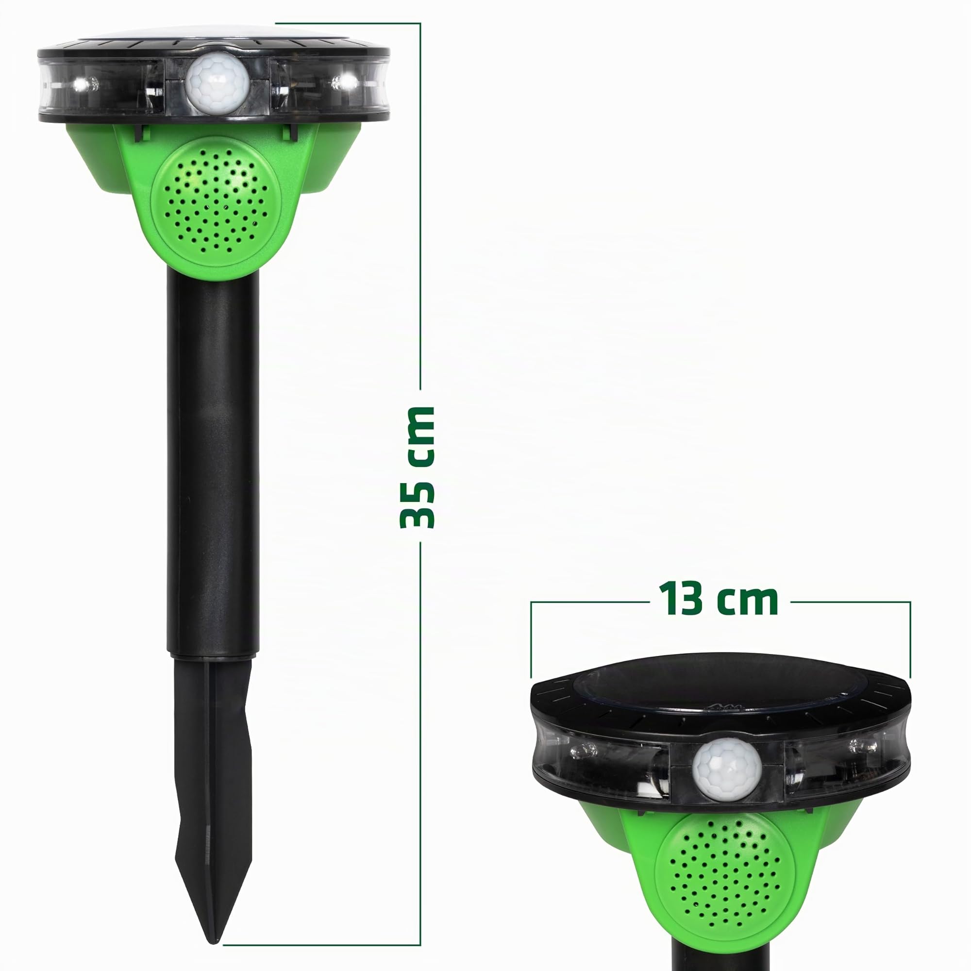GARDIGO Répulsif Anti-Pigeons Solaire avec Détecteur de Mouvement | Anti-pigeons – Répulsif oiseaux Solaire – Détecteur de mouvement avec Flash LED – Pour Jardin, Terrasse
