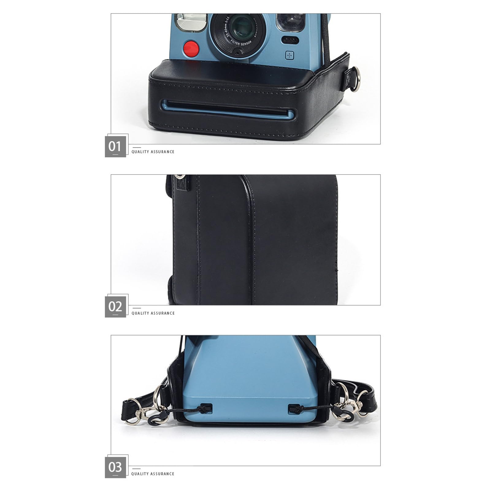 Annadue Custodia Rigida per Fotocamera Now 2, Custodia Protettiva per Fotocamera a Pellicola Istantanea Rigida per Gen 2/3a, Strato in Pelle PU EVA Fodera in Morbido Velluto, Nero