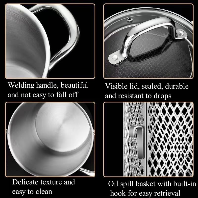 Casserole à asperges en acier inoxydable durable de 4 l avec couvercle