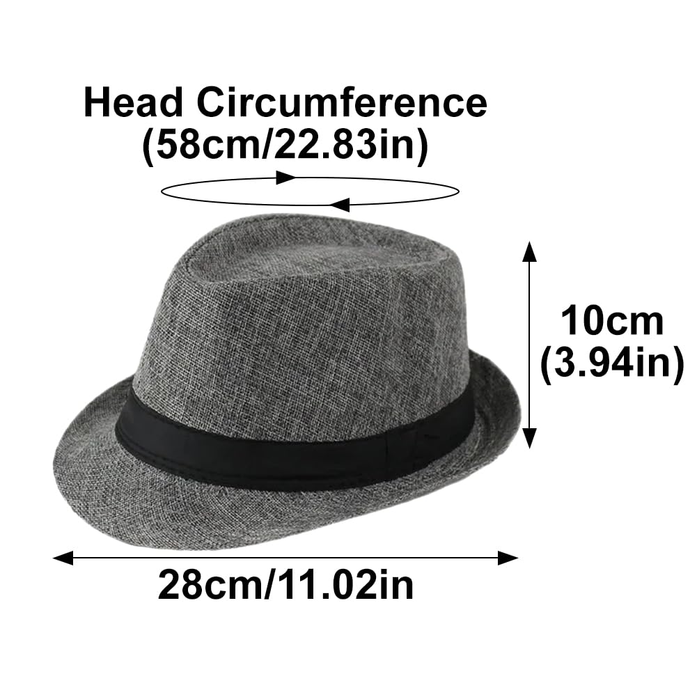 Sombreros Panamá de ala Corta, Sombreros Fedora Unisex para la Playa, Ideales para Fiestas, Disfraces y Bodas.