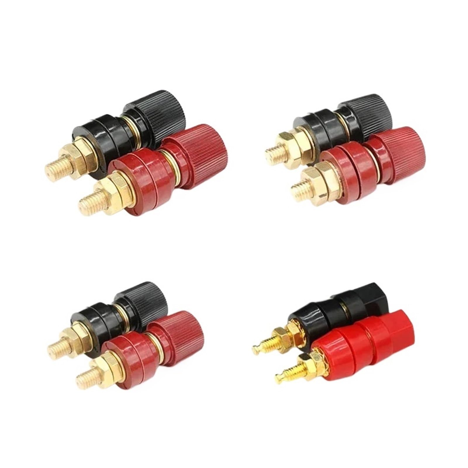 Power Junction Post Connectors 1pcs Wire Binding Post Thread Screw M4 M5 M6 M8 M10 Lithium Weld Inverter Clamps Power Supply Connect Terminal Splice(M6 x 32 Copper,Red x 1pcs)