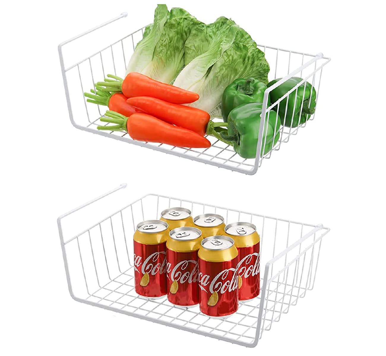 Set 2 Cestini Sospesi In Metallo Per Sottolavello - Organizza Cucina E Bagno - Foto 2