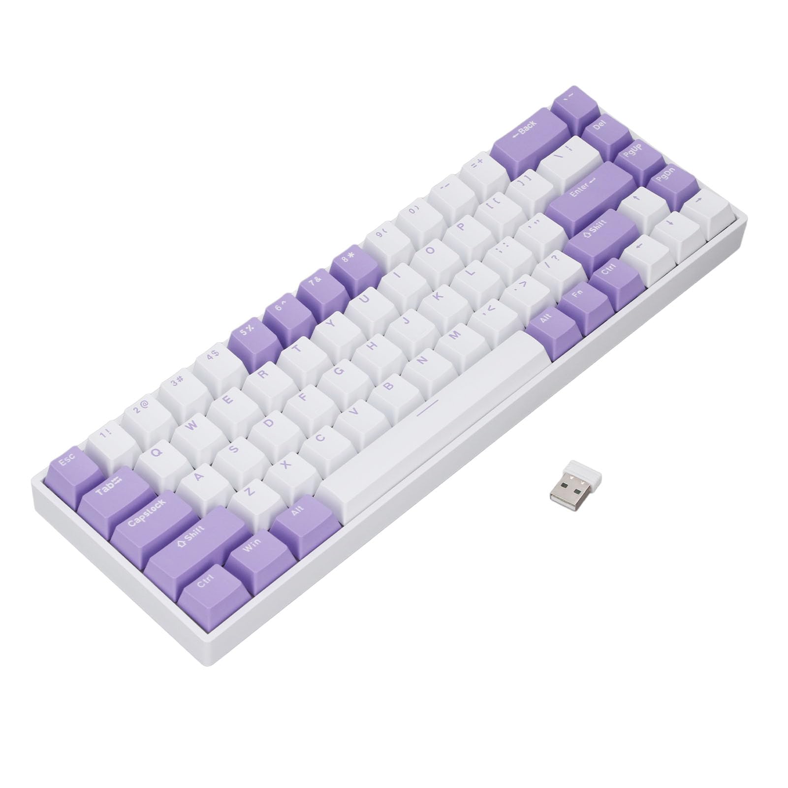 Tastiera Meccanica a 68 Tasti, Tastiera da Gioco Retroilluminata 5.0 RGB, Interruttore Blu, Wireless 2.4G, Tipo C, Anti-ghosting a Tasti Completi