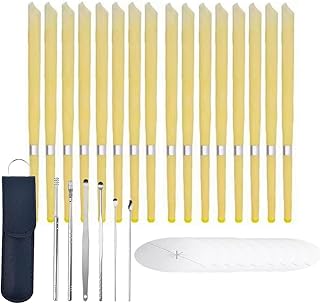 16 Pcs Ear Pick Earwax Removal Kit Ear Cleaning Tool with Leather Storage Box and Stainless Steel Earwax Removal Tool
