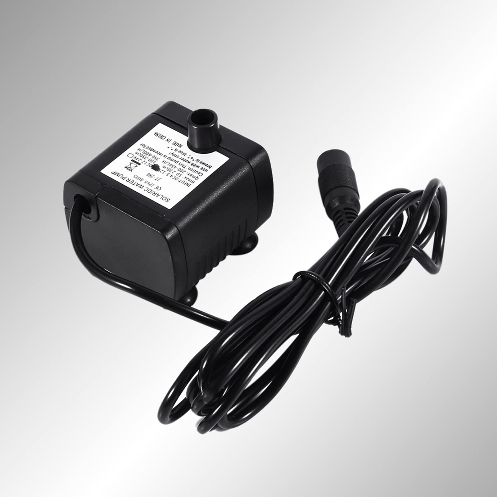 TOPINCN Ultra Quiet Black, 12V DC Solar Powered, 420 L/H Max Flow Rate, Stainless Steel Shaft, for Ponds Fountains, Home Use - Image 2