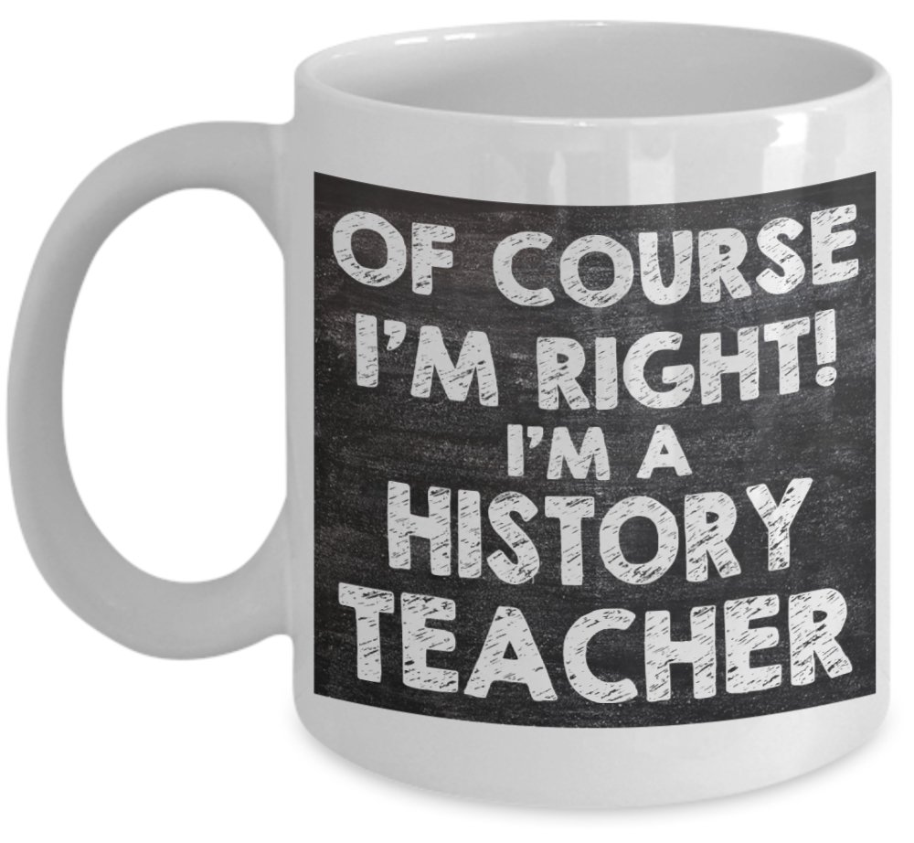 Shaniztoons White School History Teacher Novelty Gift Mug
