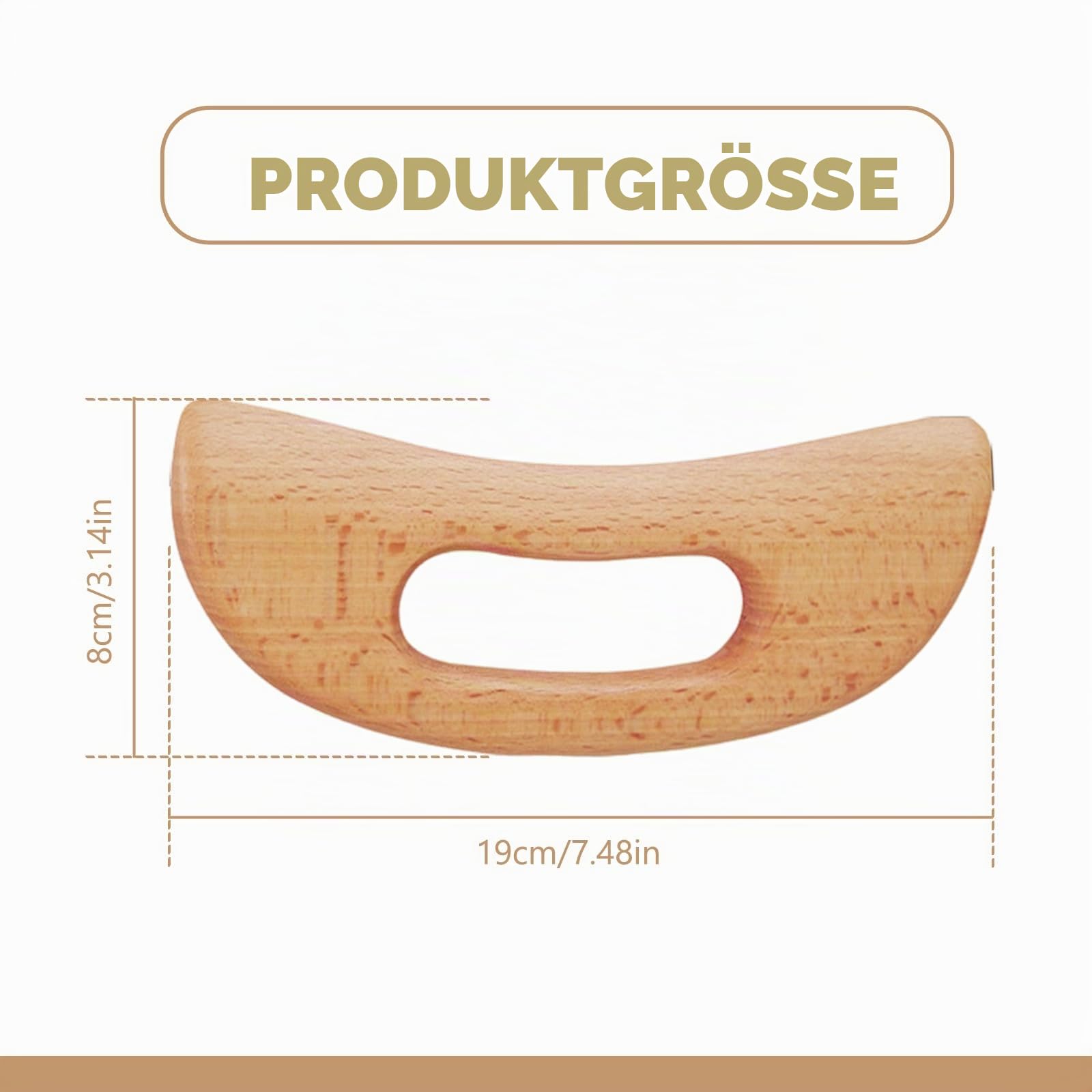 Gua Sha Lymphdrainage Massagegerät aus Holz für Große Körper für Frauen und Männer
