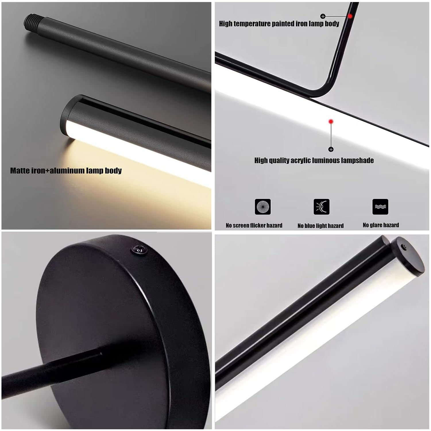 Moderne LED Pendelleuchte, Dimmbare Hängelampe mit Fernbedienung für Esszimmer, Kücheninsel und Büro, Lineares Design, Warmweiß/Kaltweiß, Schwarz, 150cm