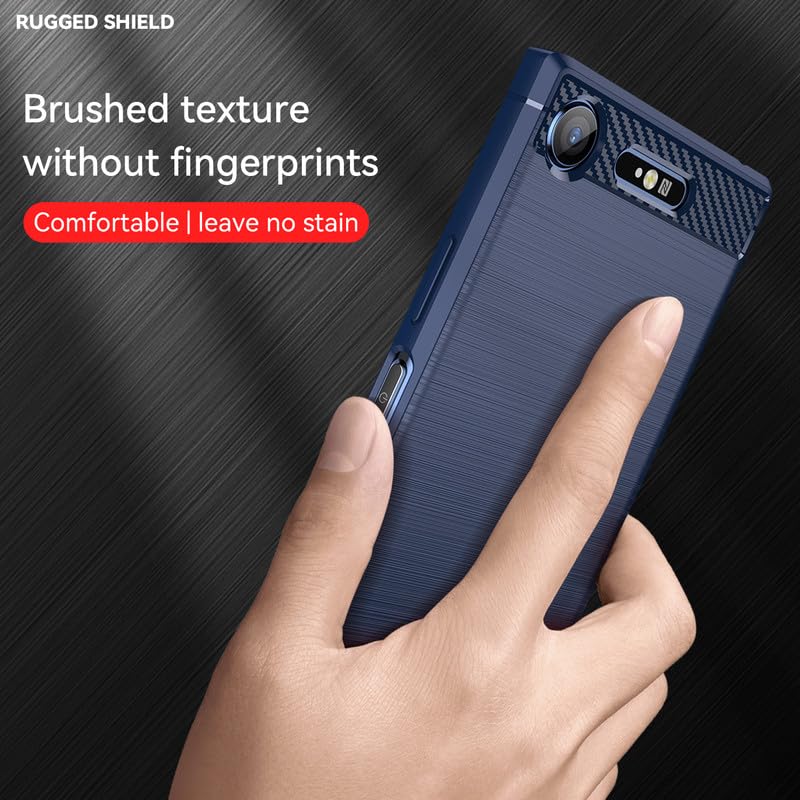 Image of Hybrid Carbon Fiber Back Case for Sony Xperia XZ1 (Blue)