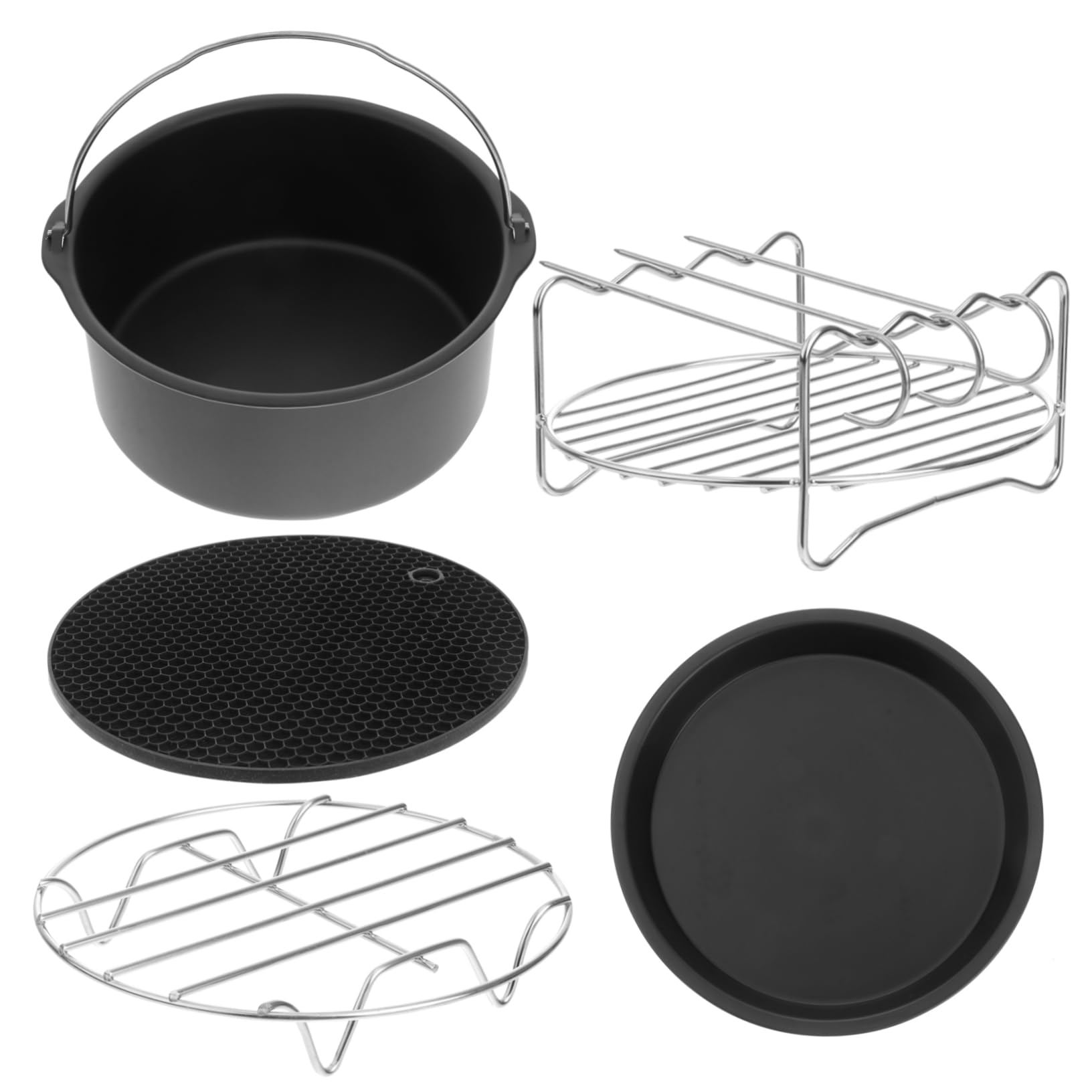 Juego de Cestas para Pasteles para Freidora de Aire de Acero Inoxidable 5