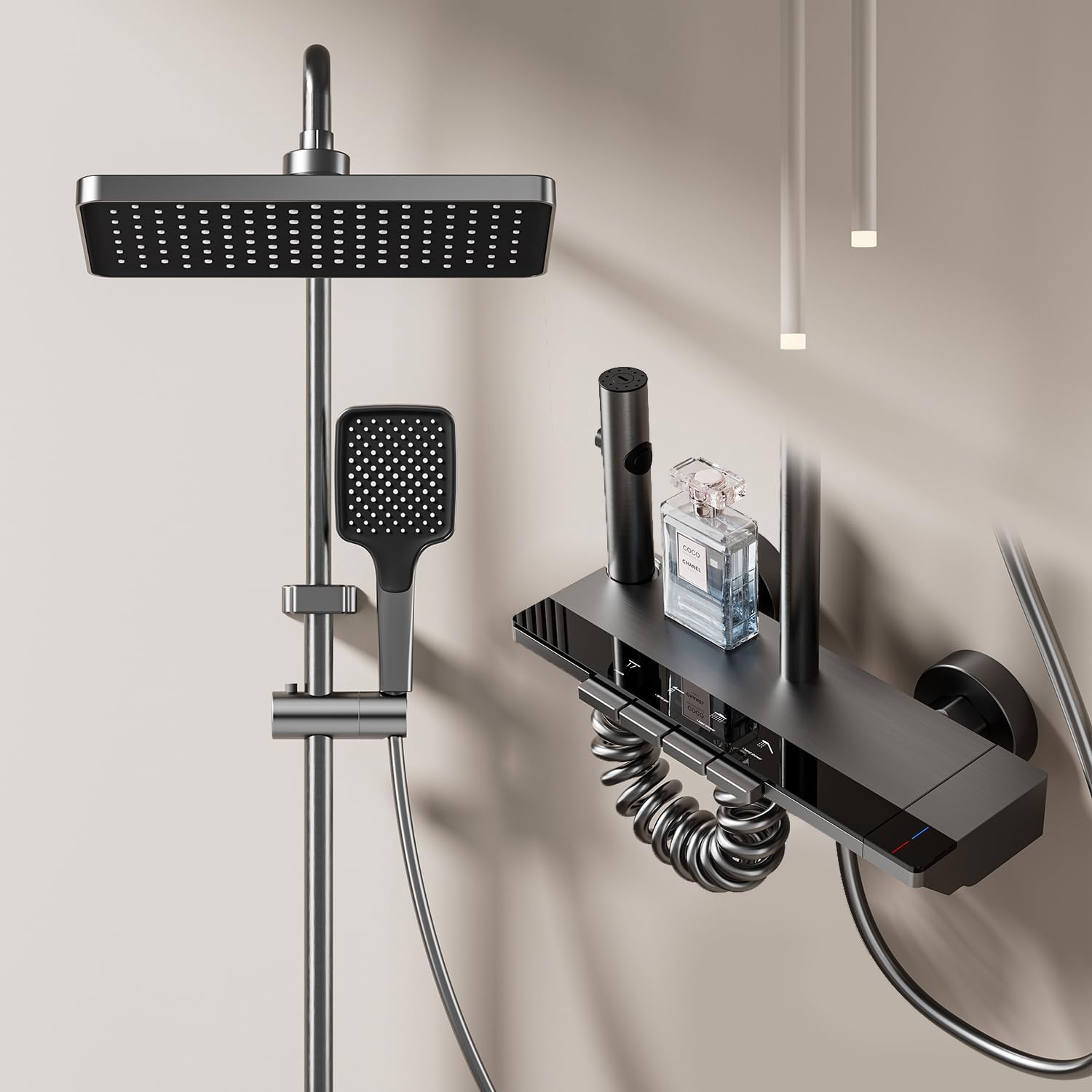 Backline Luxury Shower Panels For Bathroom Full Set 4 function Thermostatic Mixer Hot & Cold Shower system, Hand shower | overhead Shower | Jet Spray, Shower Set (Gun Grey) (3 Years Warrenty)-image-33