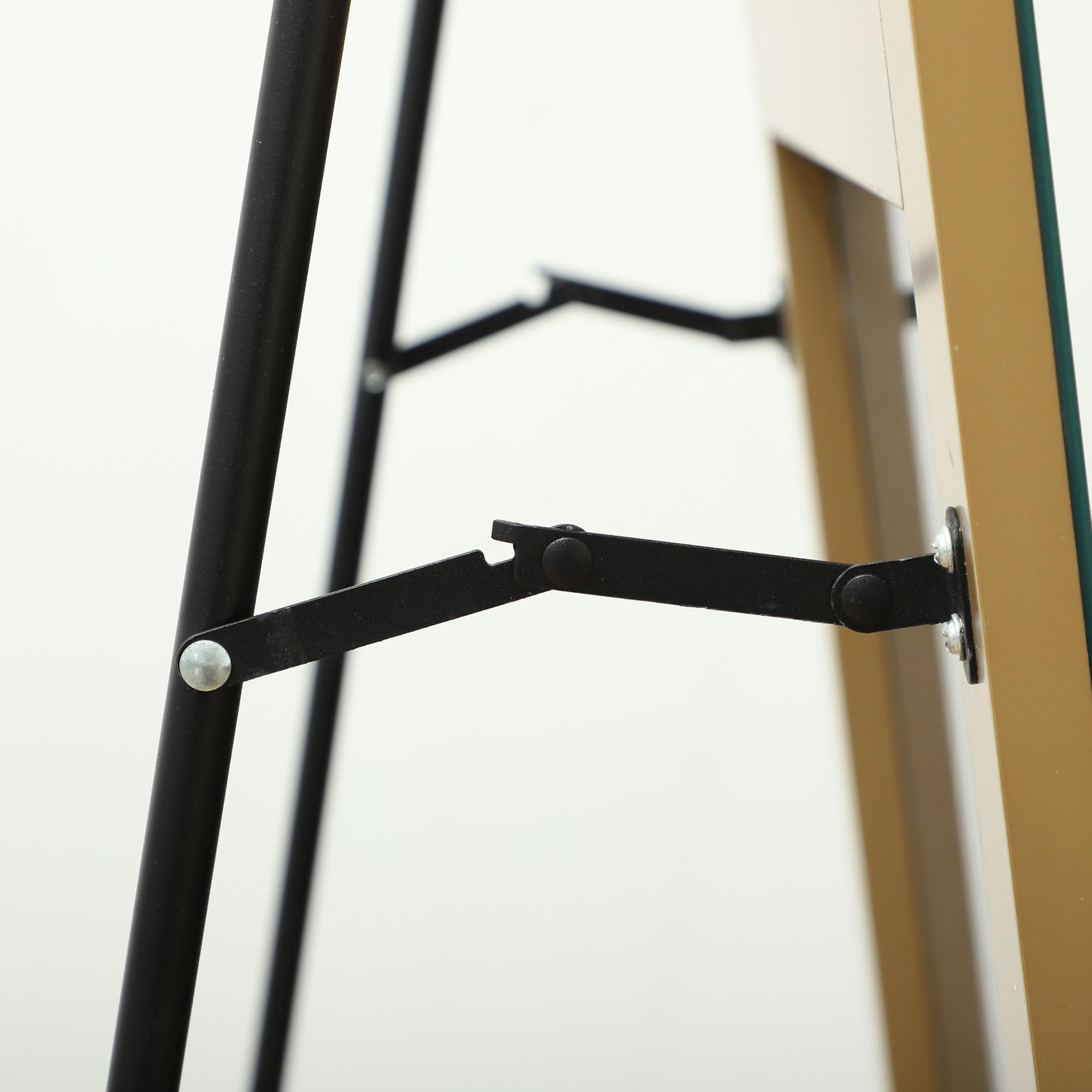 HOMCOM Espejo de Cuerpo Entero, 150x50 cm, Espejo de Pie Arqueado, Sin Marco, Independiente, Apoyado y de Pared, para Dormitorio, Salón, Dorado