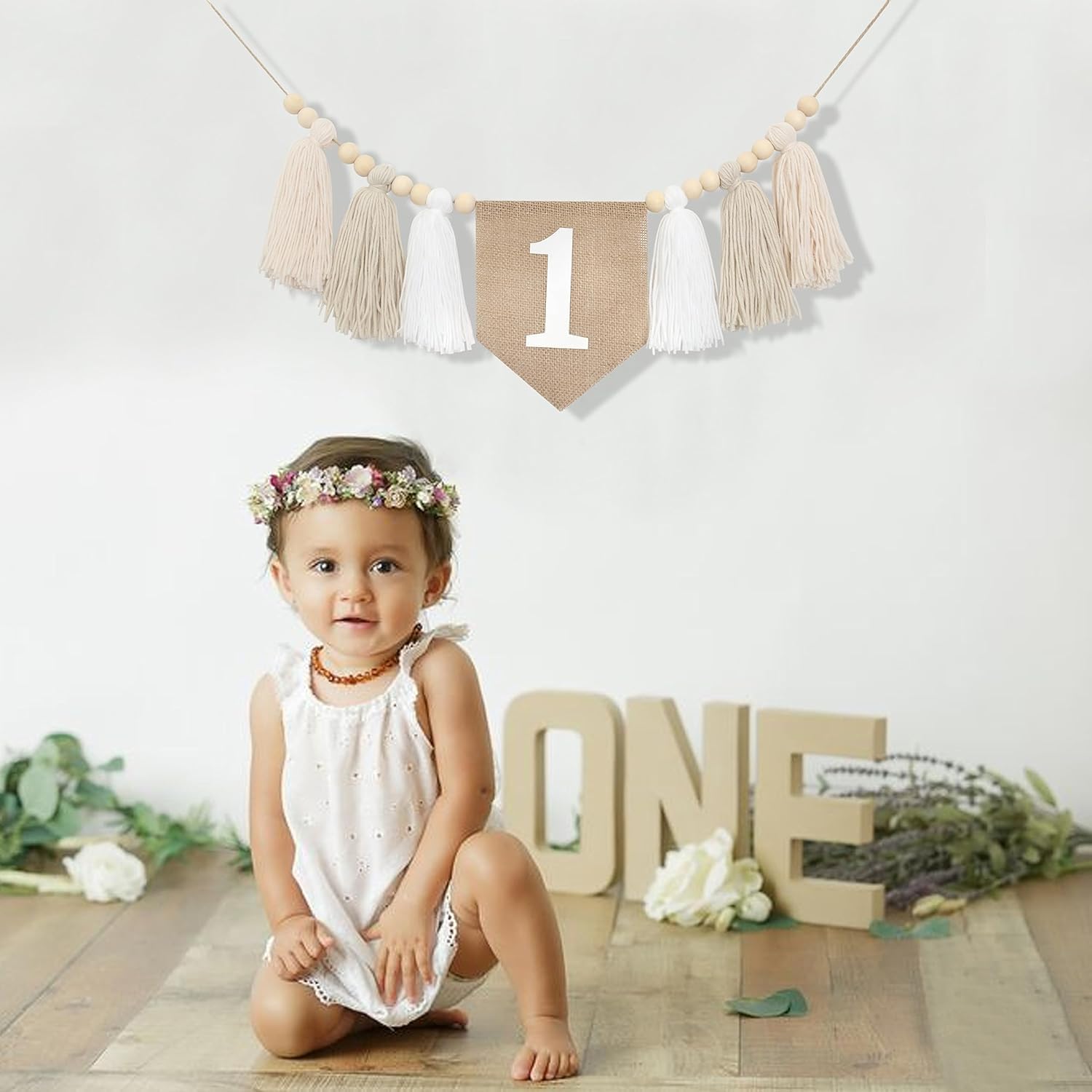 Weiße Quasten-Hochstuhl-Banner – Girlande Für Den 1. Geburtstag, Deko Für Mädchen/Jungen, Sweet One