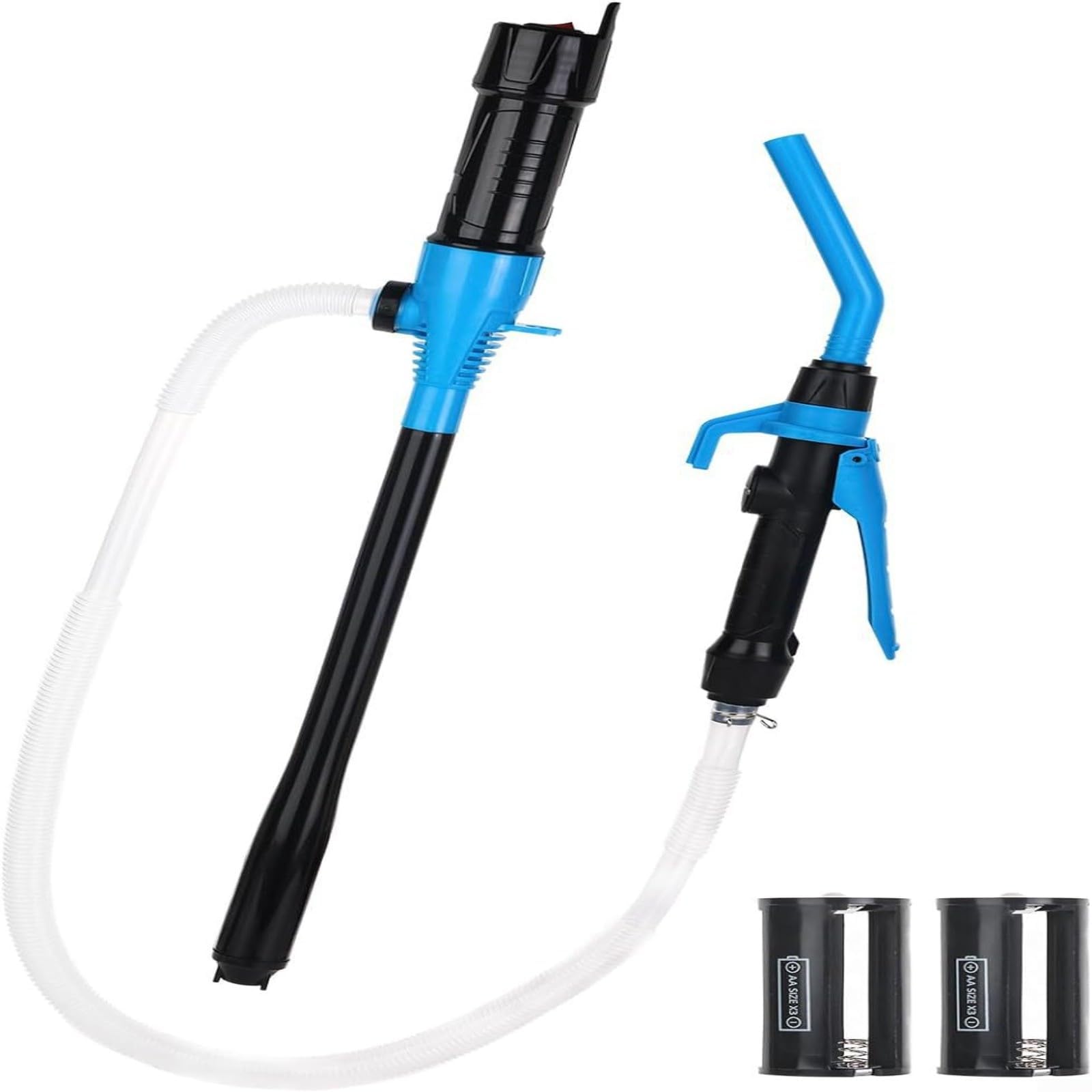 NVARUPC for battery Operated Fuel Transfer Pump, Fast Flow Electric Oil Extractor Siphon for Cars, ABS Alloy Portable Fluid Pump with Quick Installation,blue