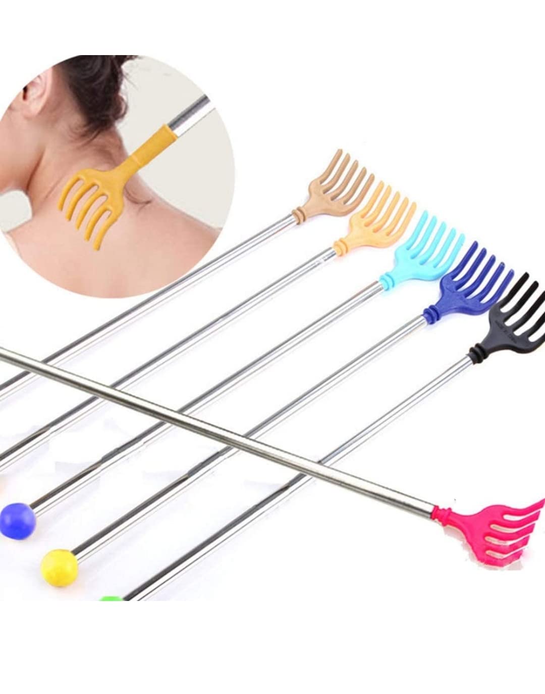 Khujli Stick (Set / PACK Of 2 PCS)18 INCH STAINLESS STEEL Back Body Itch Scratcher and Massage ASSORTED Multi color (B0B4BNJKTD) Amazon Price History, Amazon Price Tracker