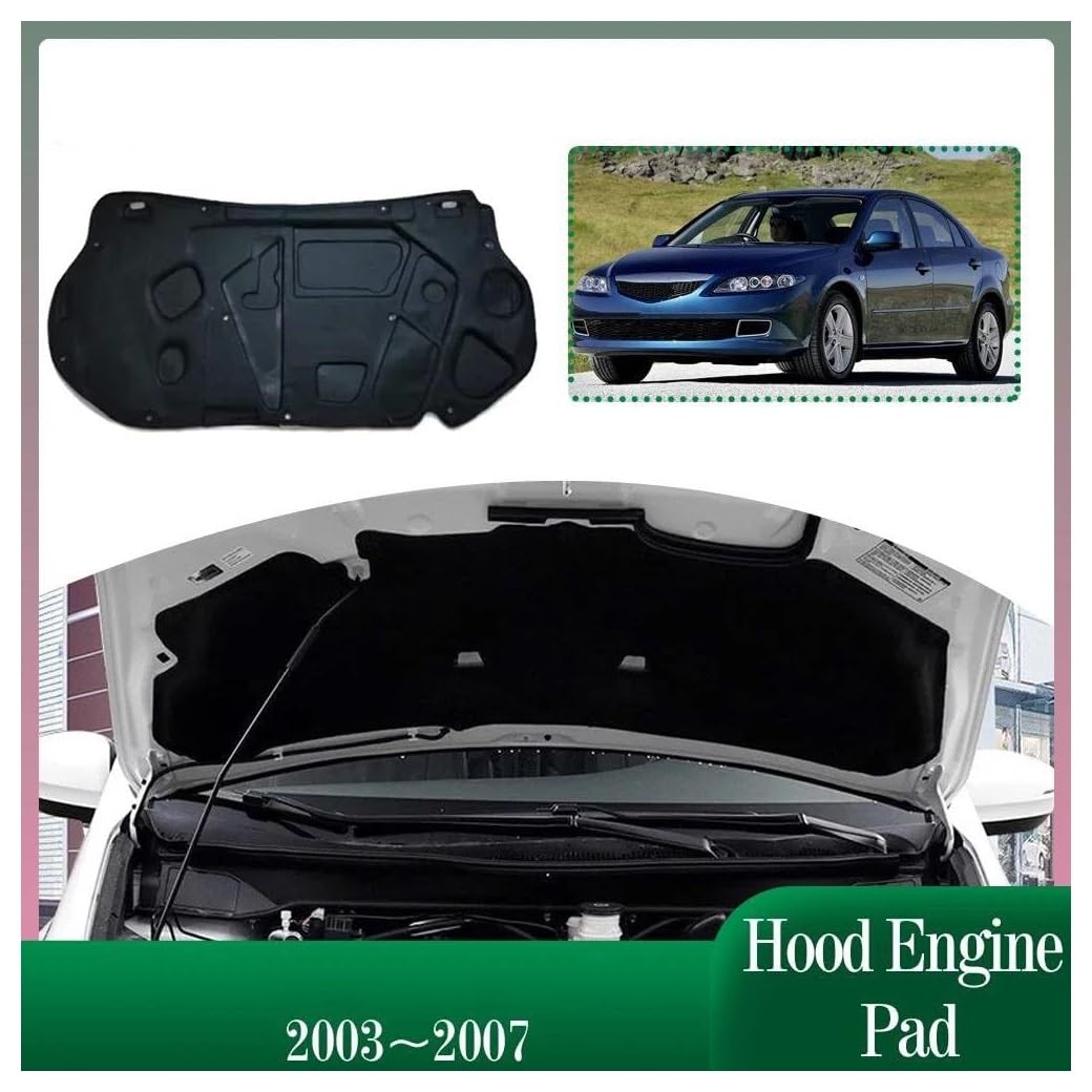 Tappetini per bagagliaio Rivestimento per Cofano Motore Isolamento Acustico e Termico Compatibile con Mazda Per 6 Per Atenza GG1 GY 2003-2007 in Cotone Copertura