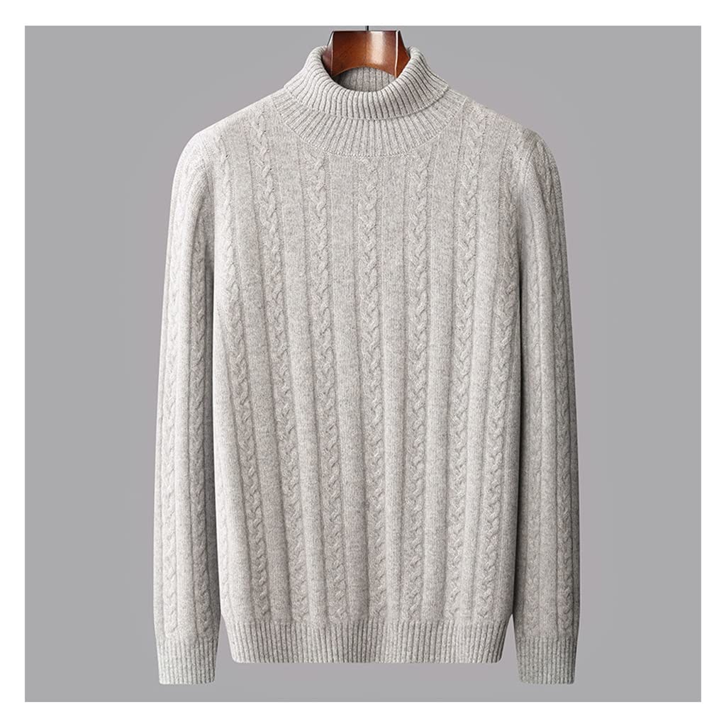 HIHELO Maglione Casual da Uomo Maglione di Cashmere a Collo Alto Ispessito Invernale da Uomo Maglione Caldo di Base in Cashmere Lavorato a Maglia Intrecciata Maglione per Uomo (Color : B, Size : S)