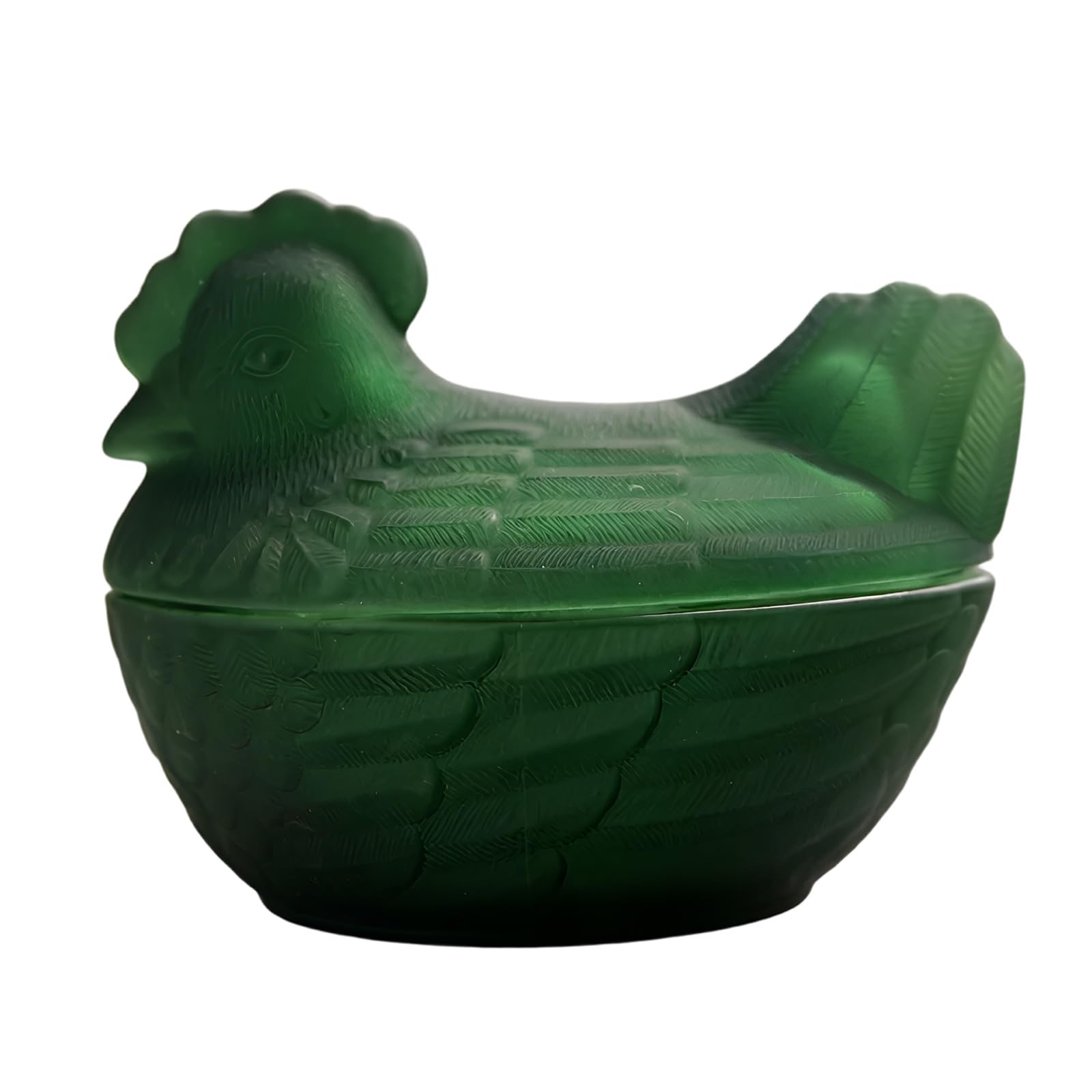 Kaeltsyn Lovely Transparent Hen Container on Nest for Kitchen Use Candy Bowl Jars with Lid