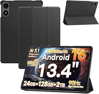 【2026 NEW】For BMAX I14 ケース 【HASADEDE】 オートスリープ機能付き 三つ折スタンド 角度調整 上質PUレザー キズ防止 タッチペン収納機能 磁気吸着機能付き 耐衝撃 全面保護 BMAX I14 Android 16 タブレット 13インチカバー ケース （ブラック）