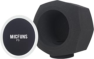 Micfuns Studio Mikrofon Winddicht F3 Popfilter für 4,5 bis 6 cm Stimmisolationskabine Tragbare Schalldichte Abdeckung