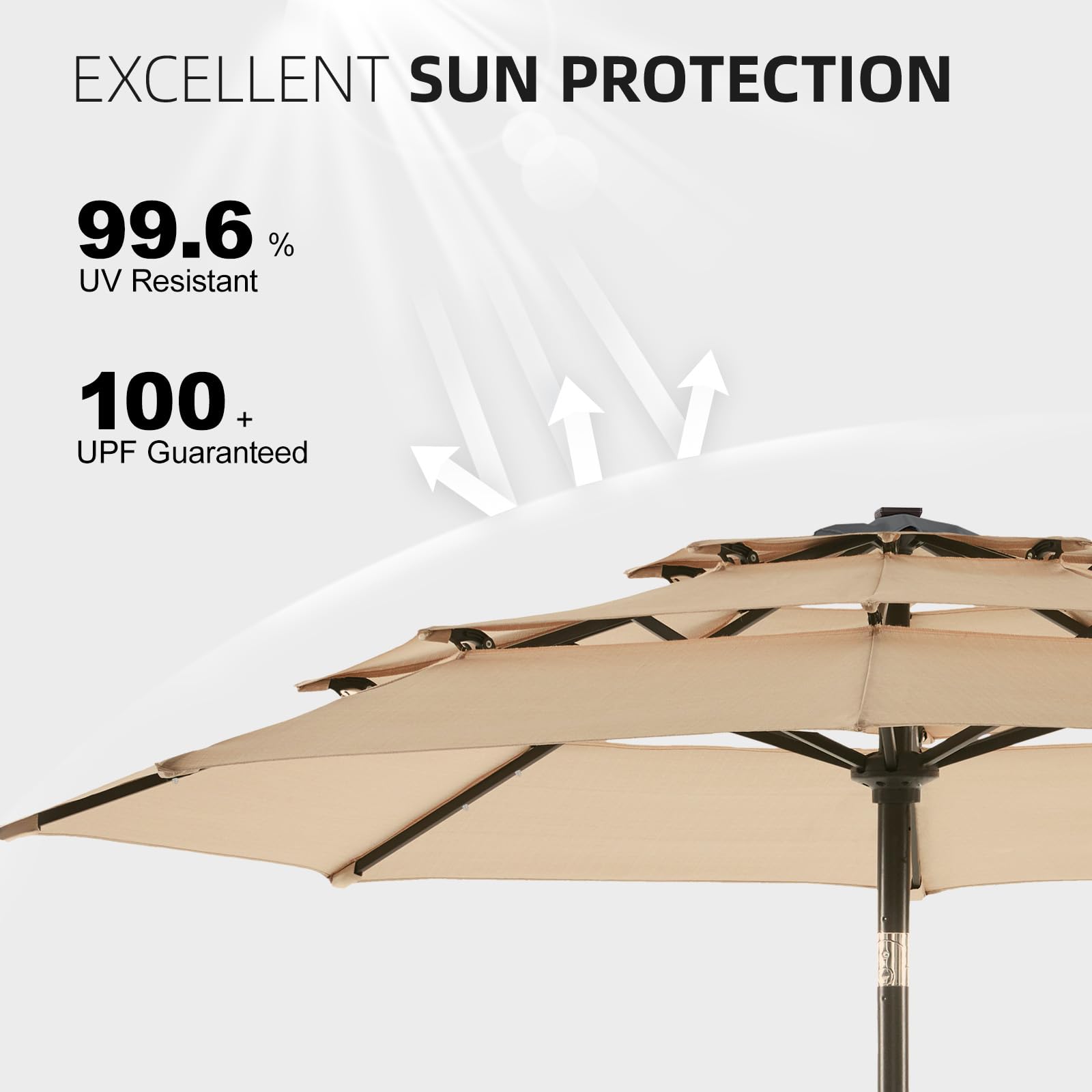 Snapklik.com : Wikiwiki 10FT 3Tiers Solar Led Patio Umbrella, Sturdy ...