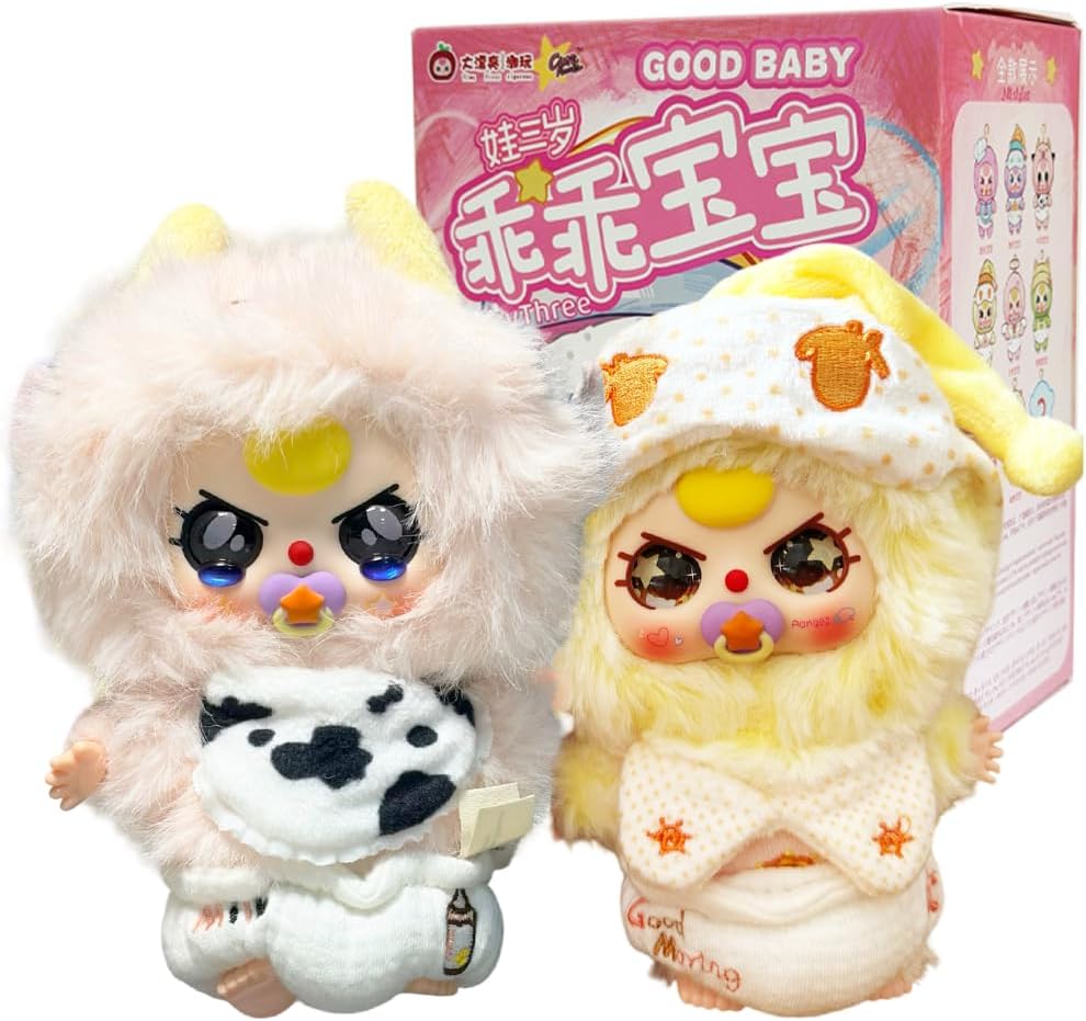 Baby Three Good Baby Series Plush Blind Box (1 of 9 Possible Styles) Cute Figures Collectible Toys Birthday Gifts (1Pc-Blind Box)