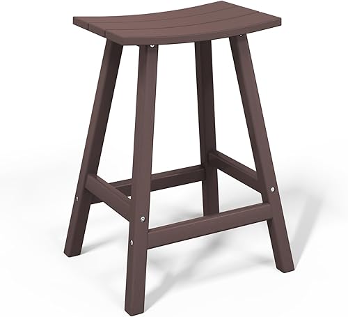 Miniatura 57 de Costaelm Juego de 2 taburetes de bar para todo tipo de clima, 29 pulgadas de altura, taburetes de bar Adirondack de polietileno para patio, terraza,