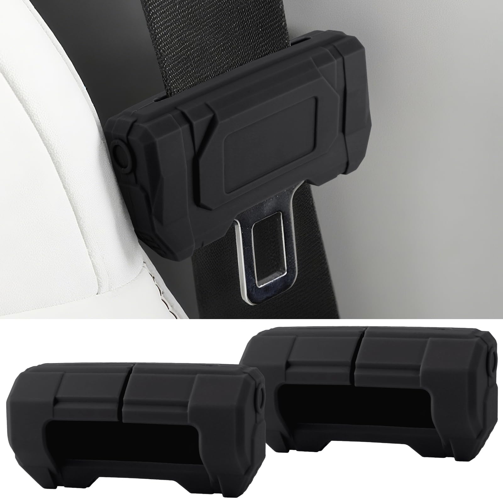 Woniyal 2 Pcs Car Seat Belt Buckle Cover for Lexus UX (ZA10 2018-2025 2026), Seatbelt Clip Protector AntiScratch Wrap Sleeve Auto Styling Accessory PU Leather