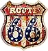 Etaia 9,5x10 cm - Auto Aufkleber Wappen Route 66 USA Vintage Retro Old School Motorcycles Sticker Motorrad Bike Biker