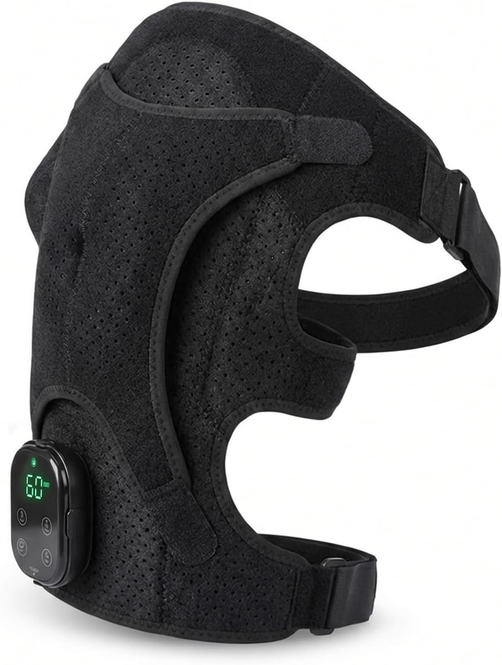 Heated Vibration Shoulder Massager with 5000mAh Battery, Cordless Rotator Cuff Support with Complementary Red Light, Professional Deep Tissue Heat Wrap for Shoulder Stiffness and Recovery