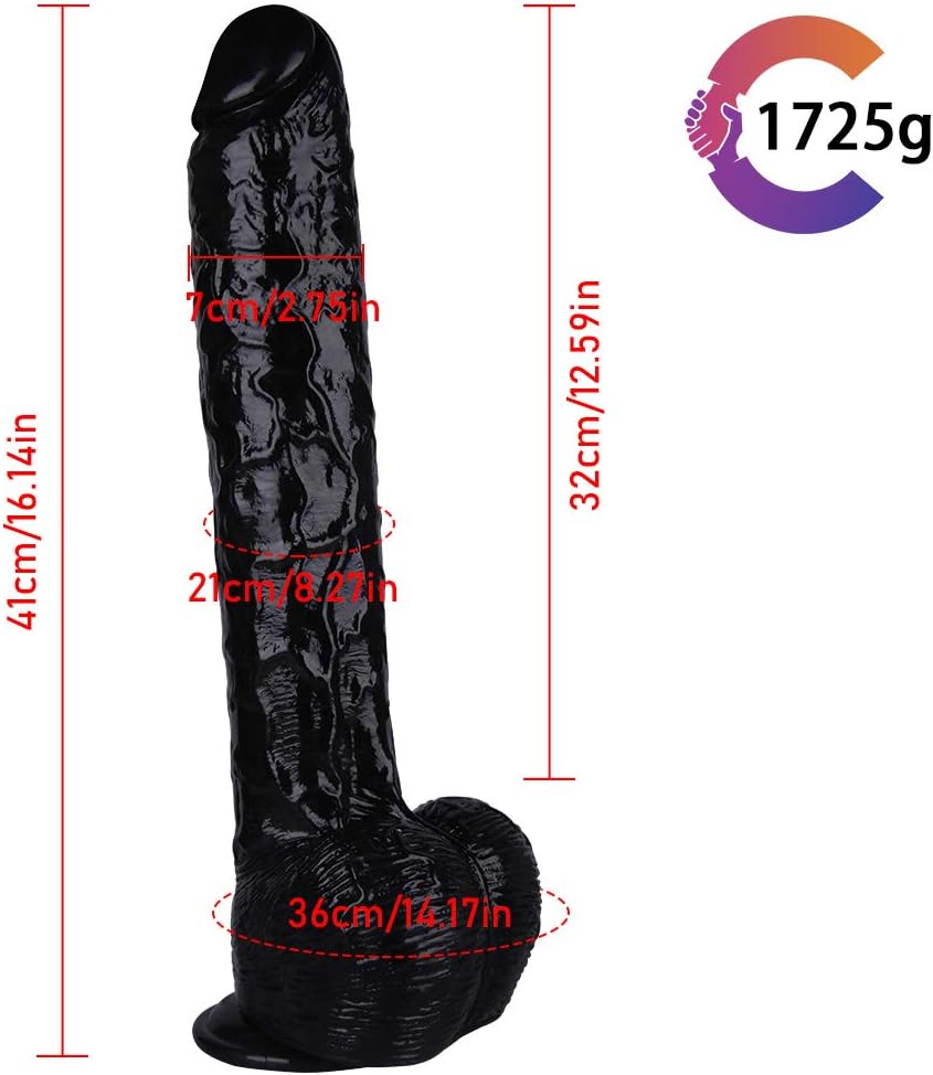 Dildo Realistic Dildo with Powerful Suction Cup Penis Replica Real Dong Anal Dildo Sex Toy for Couples(Black)