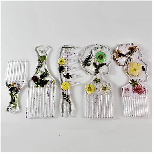 Miniatura 4 de Moldes de resina para peine de pelo – 3 piezas de moldes de peine africano afro moldes de resina epoxi para manualidades de silicona