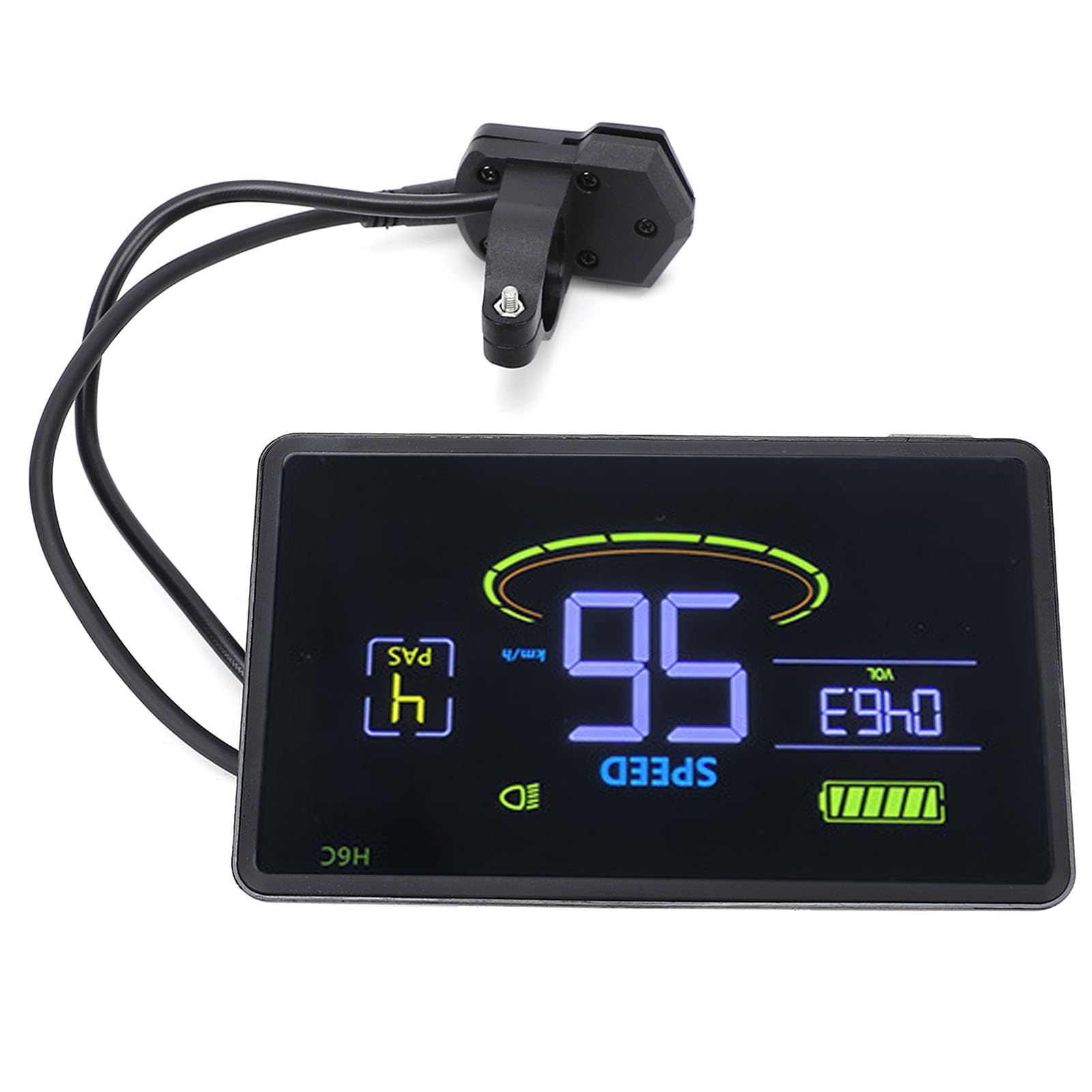 HEEPDD Display LCD per Bici Elettrica, Contachilometri Multifunzione Monitor Batteria con Ampia Tensione 24 V 36 V 48 60 per Pendolari in Bicicletta Visualizzazione Dati in Tempo Reale su Scooter in