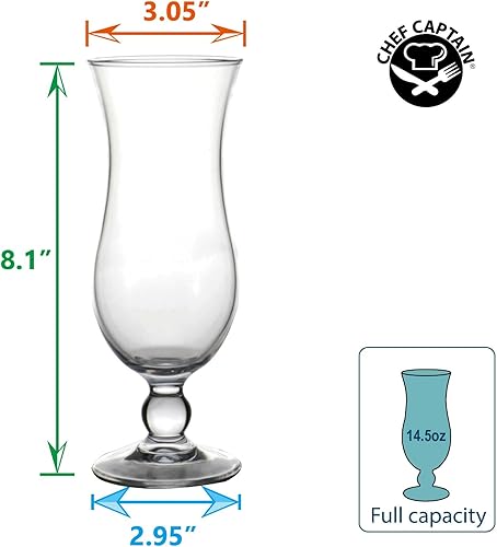 Miniatura 2 de Chefcaptain Hurricane - Vasos de cóctel de 14.5 onzas, 4 unidades, transparente