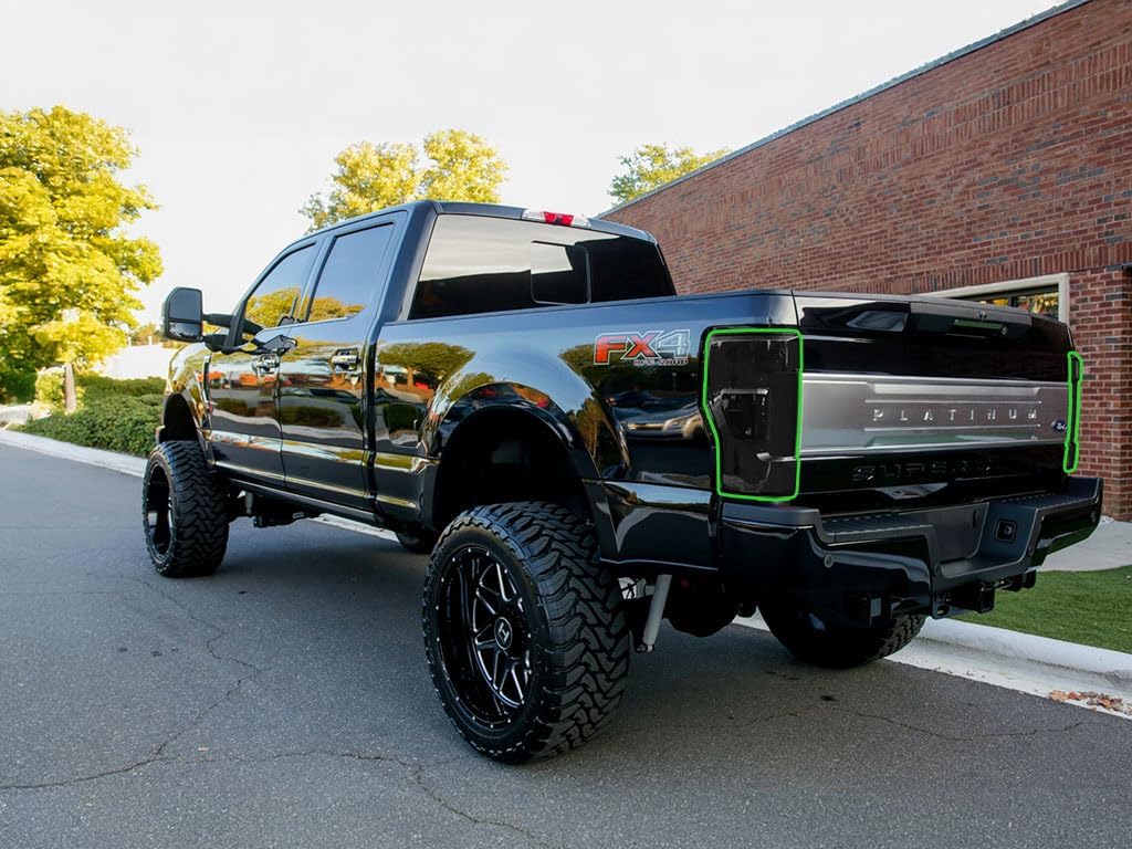 Rvinyl Tail Light Pre Cut Film Tint Cover Kit in Blackout Smoke Compatible with Ford F-250 2017-2019 - Adhesive Backs