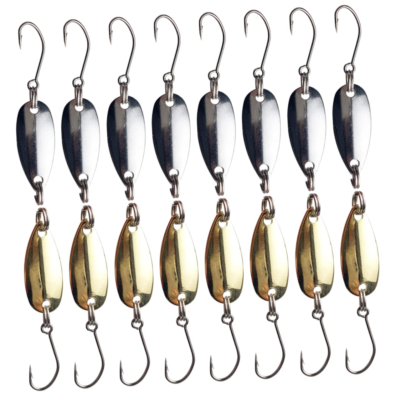 48 Uds Gancho De Cebo De Metal Cuchara De Pesca De Agua Dulce Cucharas De Jigging Ganchos De Hundimiento De Agua Salada Frutero Dorado Cebos De Pesca Señuelos De Pesca Perca