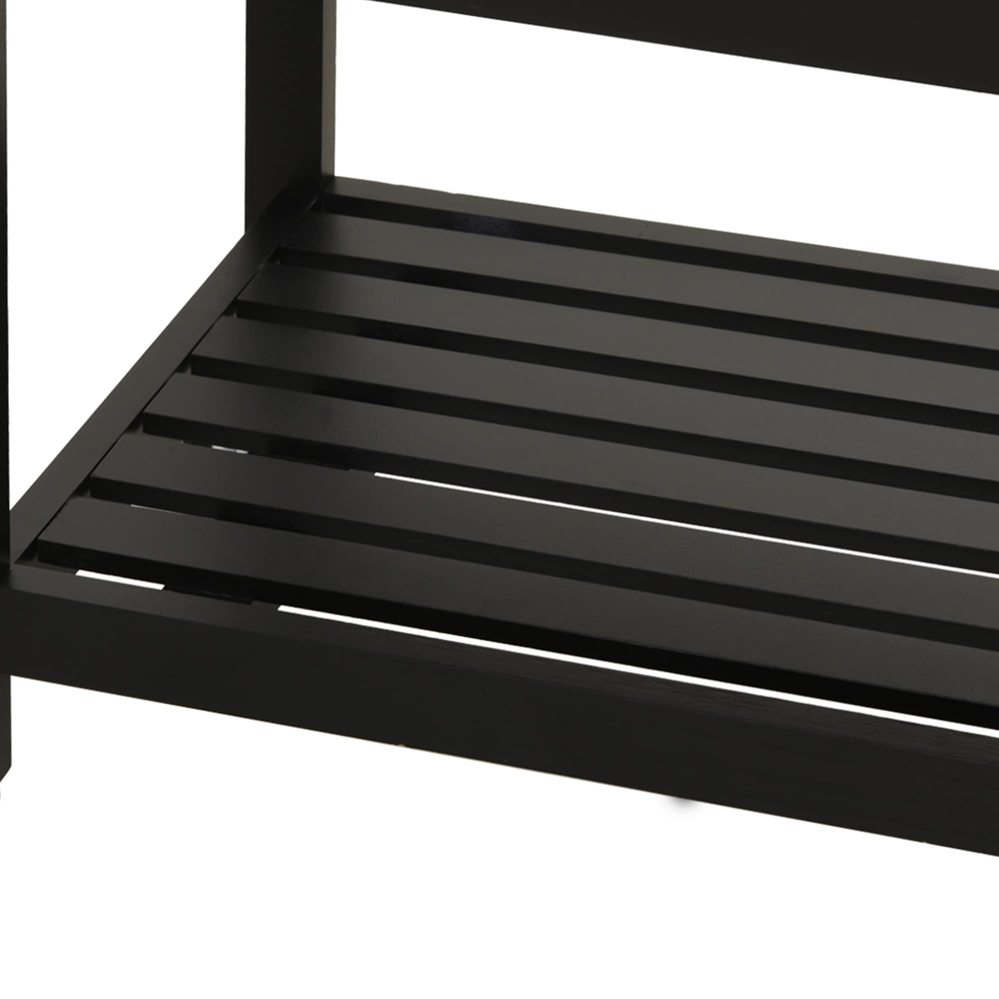 HOMCOM Carrello di servizio tavolo da 60 x 40 x 85 cm, colore: Nero | Tavolo Rotelle, Ripiano, Conservazione Bottiglia, Vassoio Acciaio Inox