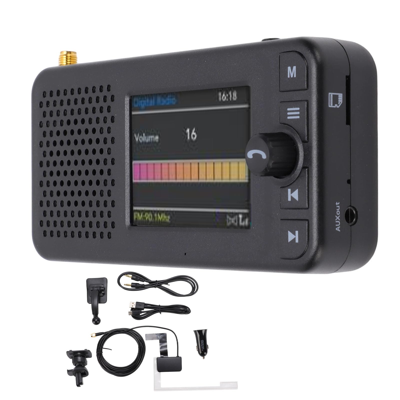 Transmisor FM de Radio Digital Dab para Automóvil con Pantalla LCD de 2,4 Pulgadas Bluetooth 5.0 para Transmisión de Audio para Automóvil y Actualizaciones Multimedia en Tie