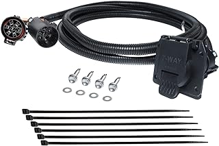 MECMO Truck Bed 7-Pin Trailer Wiring Harness Extension 7ft for Chevy Silverado, for Ford F150 F250 F350, GMC Sierra, GM, Ram 1500 2500 3500, Nissan Titan, Toyota Tundra, 5th Wheel or Gooseneck Trailer