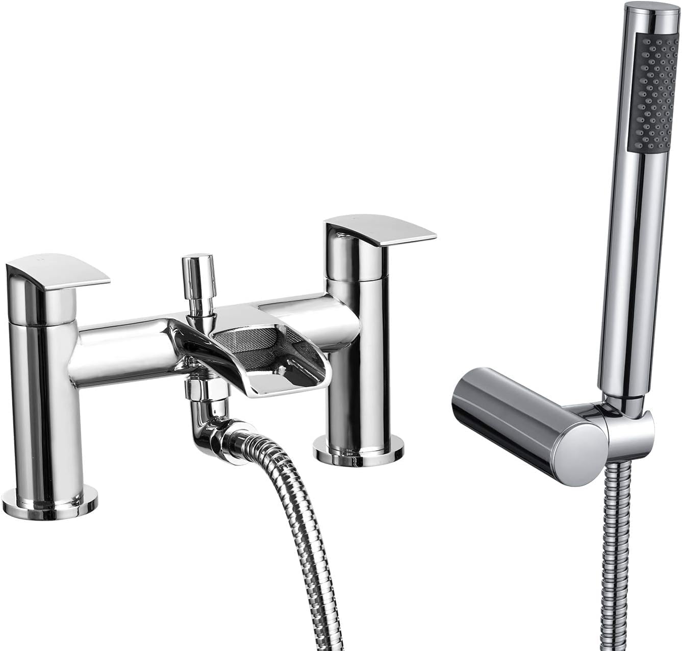 Modern Monobloc Bath Shower Mixer Tap Bathroom Tub Filler Brass Faucet Handset - View #13
