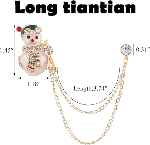 Miniatura 4 de Broche de Navidad, broches para árbol de Navidad, diamantes de imitación brillantes, broche de campana de copo de nieve, accesorios de Navidad,